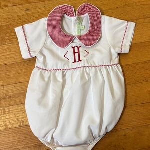 White and Red Baby Romper